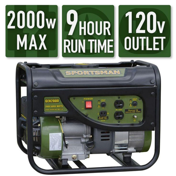 Sportsman 2,000/1,400-Watt Gasoline Powered Portable Generator