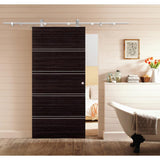 Top Mount 79 in. Stainless Steel Barn Style Sliding Door Track and Hardware Set - Super Arbor