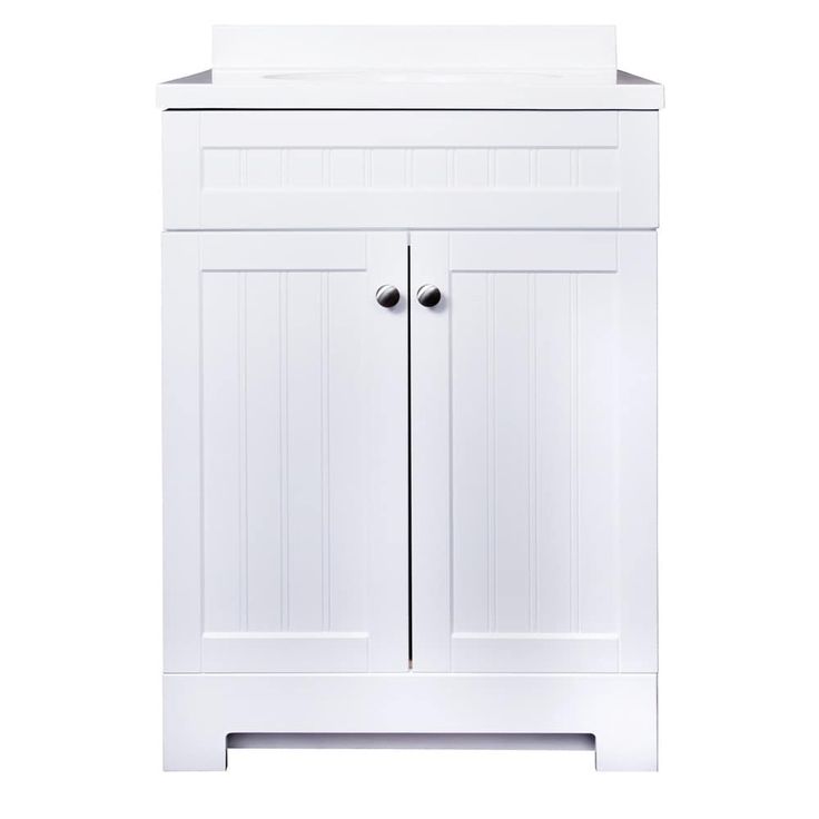 Style Selections Ellenbee 24-in White Single Sink Bathroom Vanity with White Cultured Marble Top