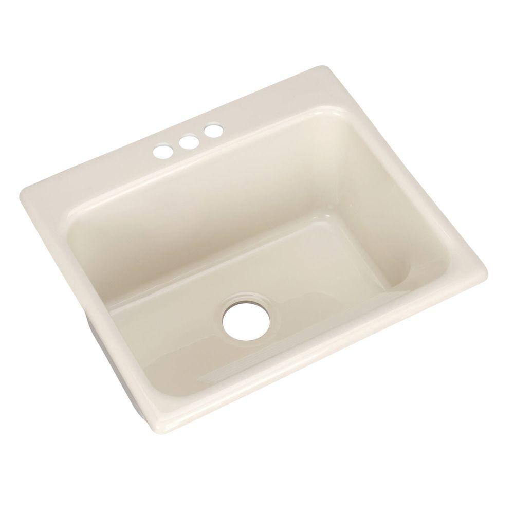 Kensington Drop-In Acrylic 25 in. 3-Hole Single Bowl Utility Sink in Ice Grey - Super Arbor