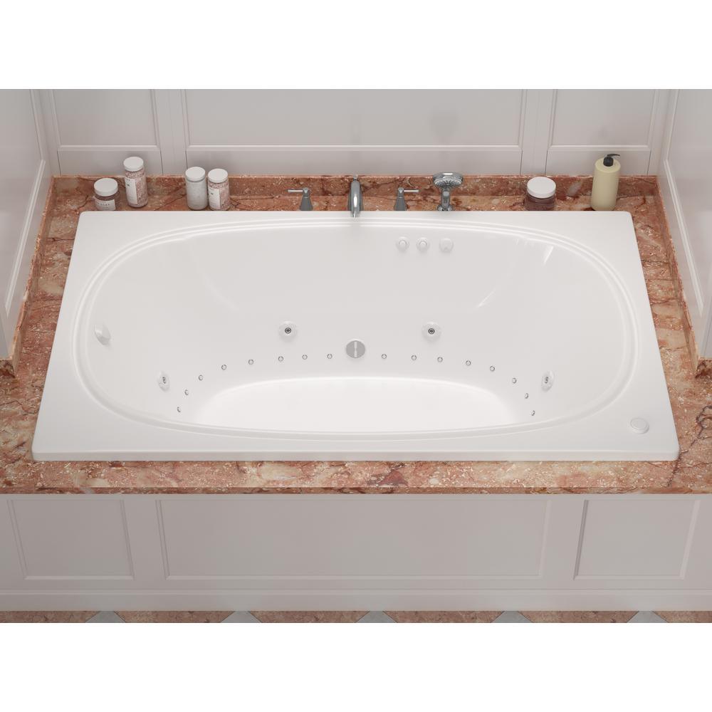 Peridot 6 ft. Acrylic Rectangular Drop-in Whirlpool Air Bathtub in White - Super Arbor