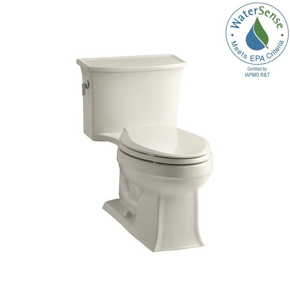 Archer 1-piece 1.28 GPF Single Flush Elongated Toilet in Almond - Super Arbor