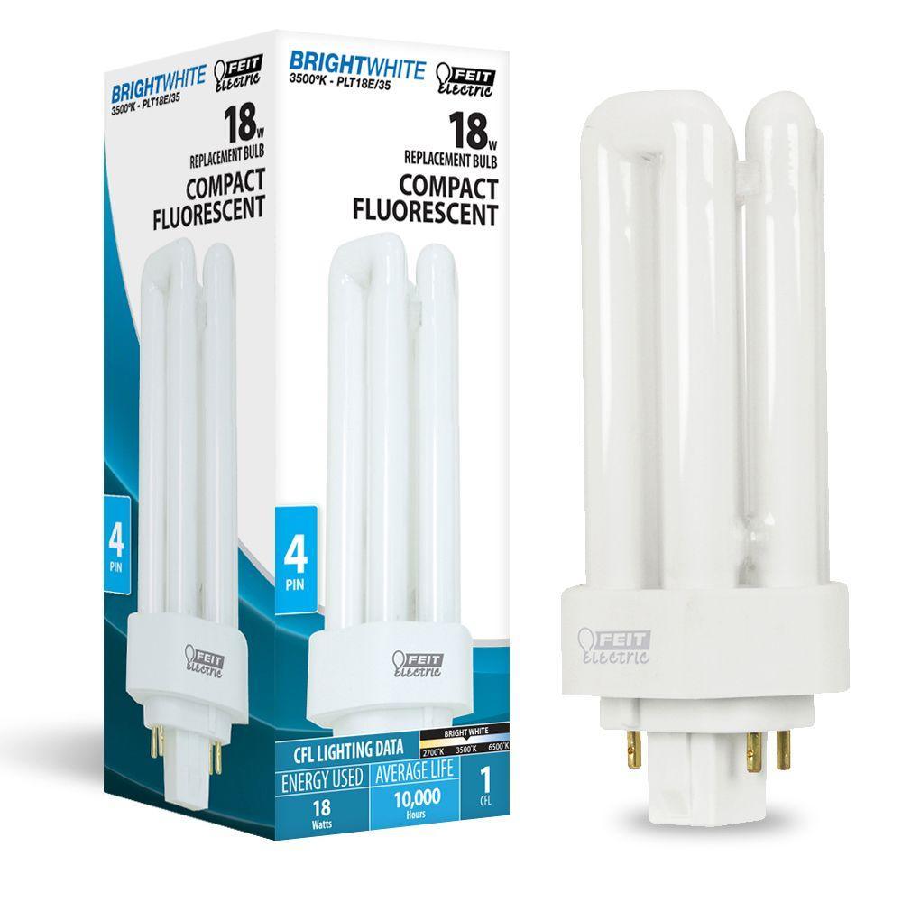 75W Equiv PL CFLNI Triple Tube 4-Pin Plug-in GX24Q-2 Base Compact Fluorescent CFL Light Bulb Bright White 3500K(50-Pack) - Super Arbor