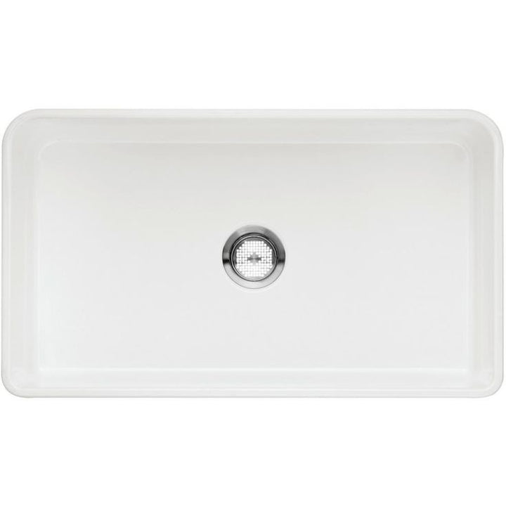 CERANA Farmhouse Apron-Front White Fireclay 33 in. Single Bowl Kitchen Sink