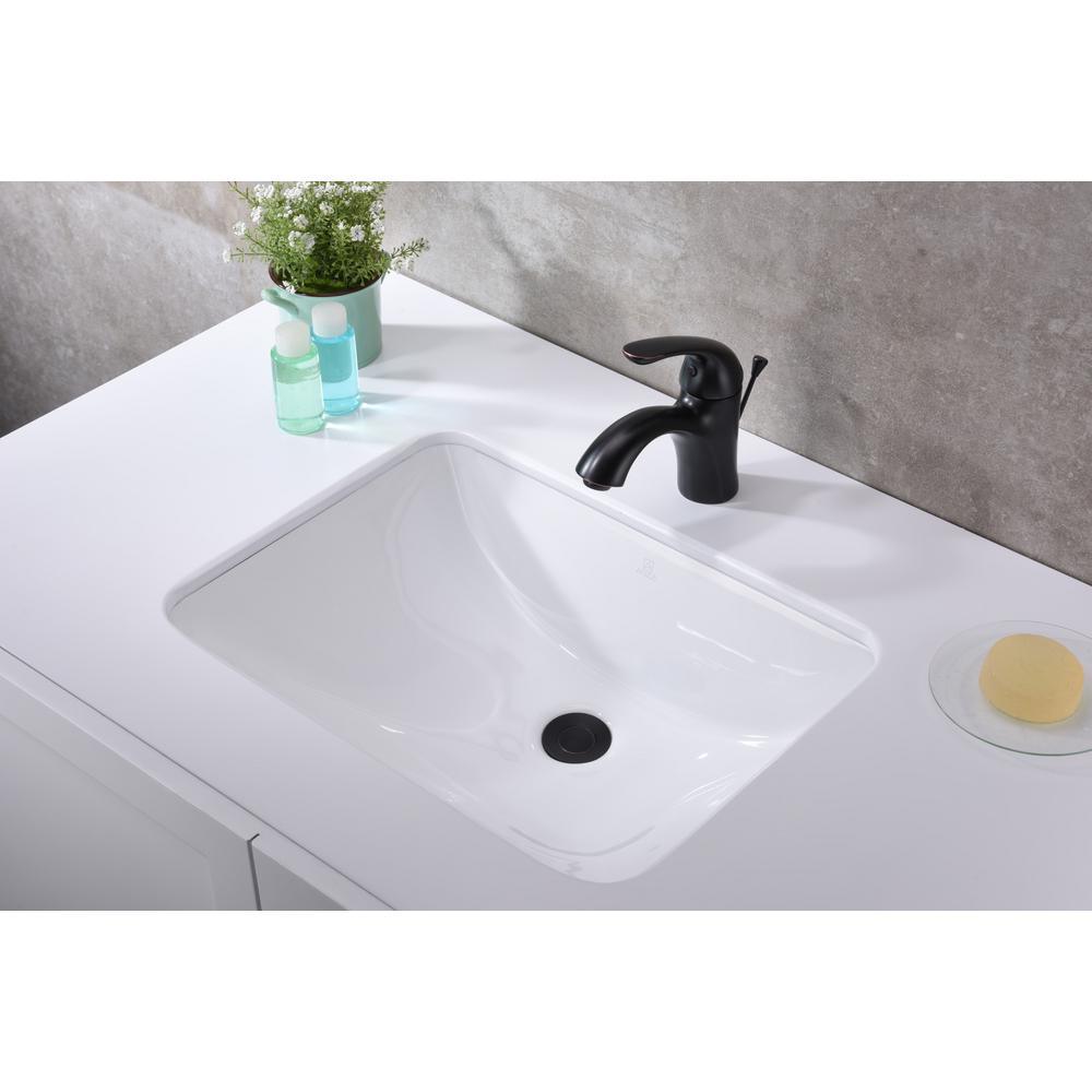 Dahlia Series 7.5 in. Ceramic Undermount Sink Basin in White - Super Arbor