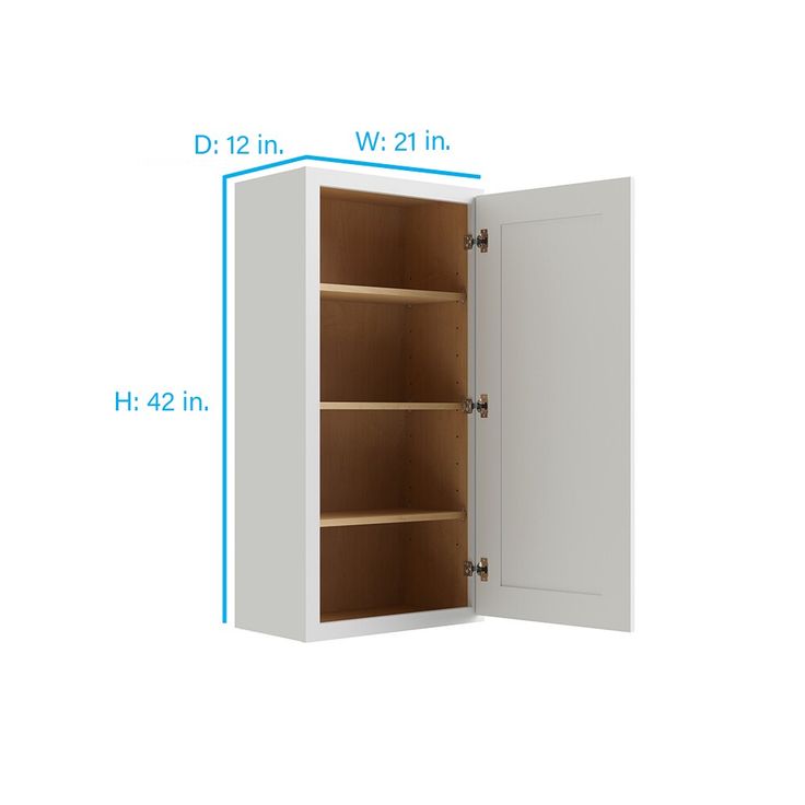 RELIABILT Parkstone 21-in W x 42-in H x 12-in D White Wall Fully Assembled Plywood Cabinet (Shaker Door Style)