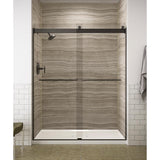 Levity 59 in. x 74 in. Frameless Sliding Shower Door in Matte Nickel with Handle - Super Arbor