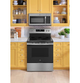 GE 30 in. 5.3 cu. ft. Electric Range with Self-Cleaning Convection Oven in Stainless Steel