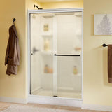 Simplicity 48 in. x 70 in. Semi-Frameless Traditional Sliding Shower Door in Bronze with Niebla Glass - Super Arbor