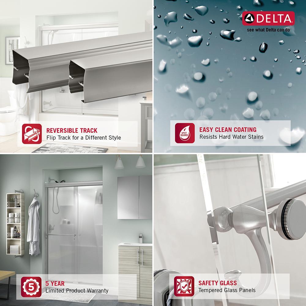 Lyndall 60 in. x 58-1/8 in. Semi-Frameless Traditional Sliding Bathtub Door in Chrome with Clear Glass - Super Arbor