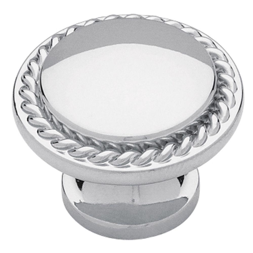 Contempo 1-1/8 in. (28mm) Satin Nickel Rope Edge Round Cabinet Knob - Super Arbor