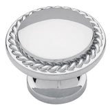Contempo 1-1/8 in. (28mm) Satin Nickel Rope Edge Round Cabinet Knob - Super Arbor