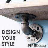 1/2 in. Black Pipe 3.75 in D x 2.5 in. H Wall Mounted Double Flange Shelf Bracket Kit (4-Pack)