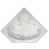 4.48 ft. Corner Drop-In Whirlpool Tub in White - Super Arbor