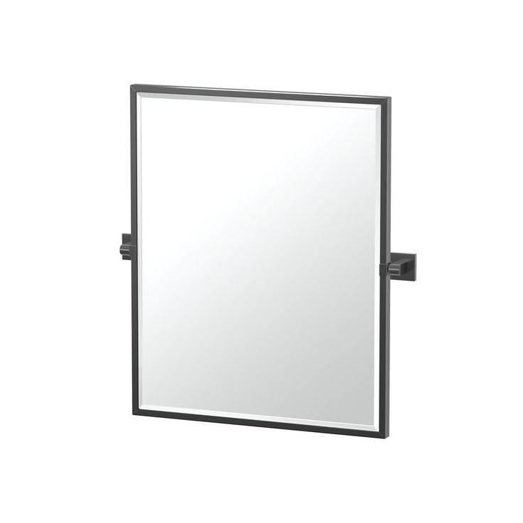Elevate 32.5 in. x 27.63 in. Framed Rectangle Mirror in Matte Black