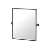Elevate 32.5 in. x 27.63 in. Framed Rectangle Mirror in Matte Black