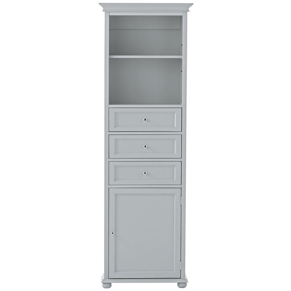 Hampton Harbor 22 in. W x 10 in. D x 67-1/2 in. H Linen Cabinet in White - Super Arbor