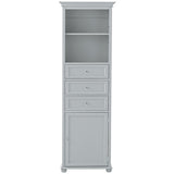 Hampton Harbor 22 in. W x 10 in. D x 67-1/2 in. H Linen Cabinet in White - Super Arbor