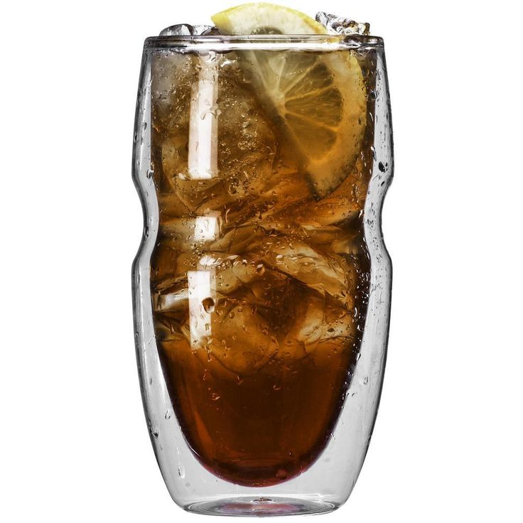 Serafino Double Wall 16 oz. Iced Tea and Coffee Insulated Drinking Glasses (Set of 2)