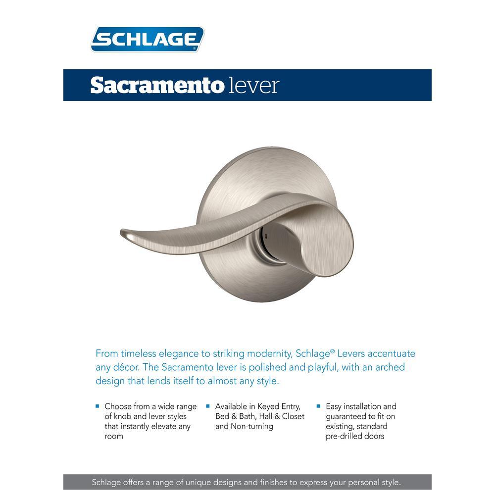 Sacramento Satin Nickel Keyed Entry Door Lever - Super Arbor