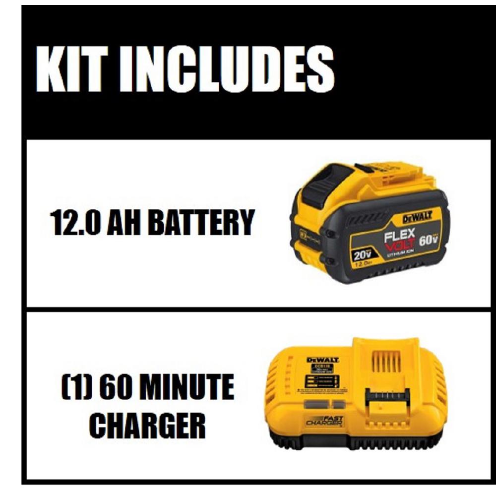 FLEXVOLT 20-Volt/60-Volt MAX Lithium-Ion 12.0 Ah Battery Pack and 20-Volt MAX Li-Ion Fan Cooled Fast Battery Charger - Super Arbor