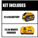 FLEXVOLT 20-Volt/60-Volt MAX Lithium-Ion 12.0 Ah Battery Pack and 20-Volt MAX Li-Ion Fan Cooled Fast Battery Charger - Super Arbor