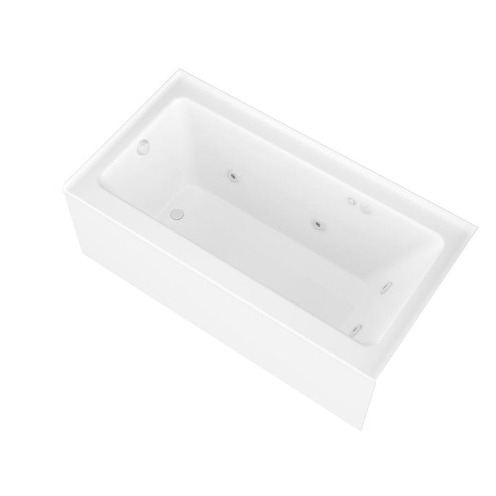 Amber 5 ft. Acrylic Rectangular Drop-in Whirlpool Bathtub in White - Super Arbor