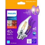 Philips 40-Watt Equivalent B11 Dimmable LED Light Bulb Soft White (12-Pack)