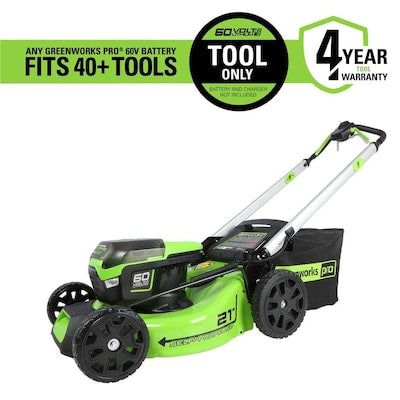 Greenworks Pro 60-Volt Max Brushless Lithium Ion Self-Propelled 21-in Cordless Electric Lawn Mower