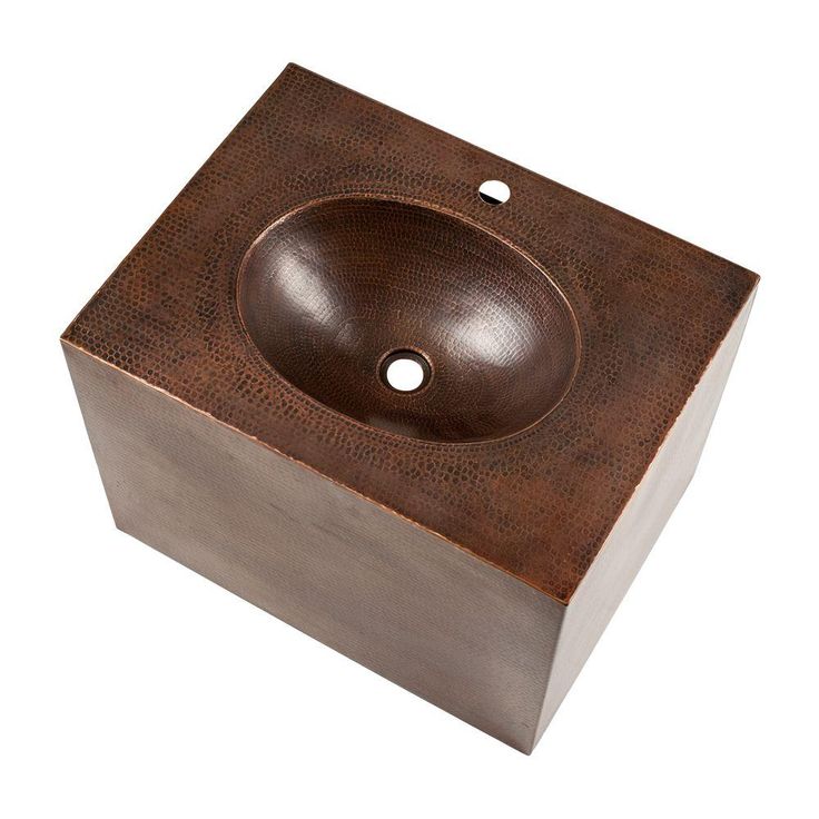 Premier Copper Products 24 in. Wall Mount Copper Vanity with Built-In Bathroom Sink in Oil Rubbed Bronze