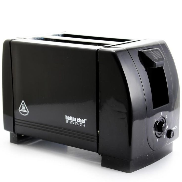 Better Chef 2-Slice Black 500-Watt Toaster