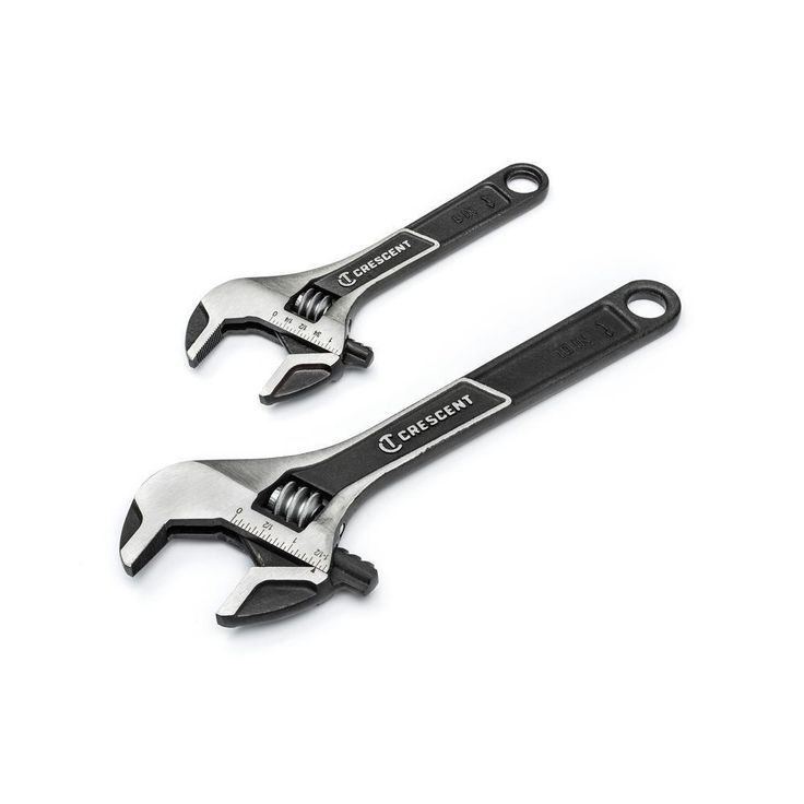 6 in. and 10 in. Wide Jaw Adjustable Wrench Set (2-Piece)