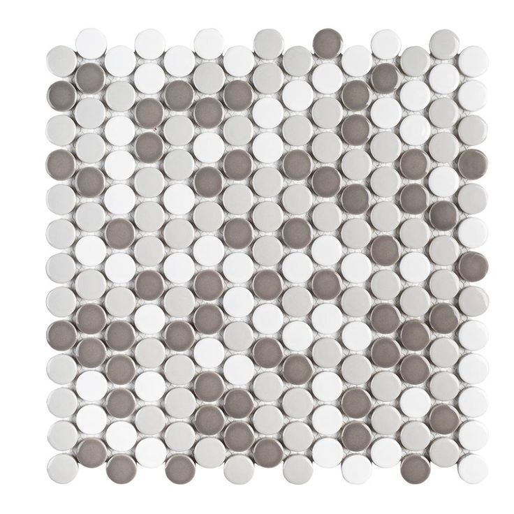 Jeffrey Court Thunderhead Gray 12.25 in. x 11.375 in. x 6 mm Penny Round Matte Porcelain Wall and Floor Mosaic Tile