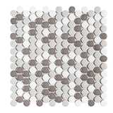 Jeffrey Court Thunderhead Gray 12.25 in. x 11.375 in. x 6 mm Penny Round Matte Porcelain Wall and Floor Mosaic Tile