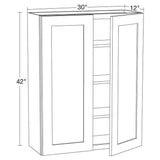 Home Decorators Collection Newport 30 in. W x 12 in. D x 42 in. H Assembled Plywood Wall Kitchen Cabinet in Deep Onyx with Soft Close