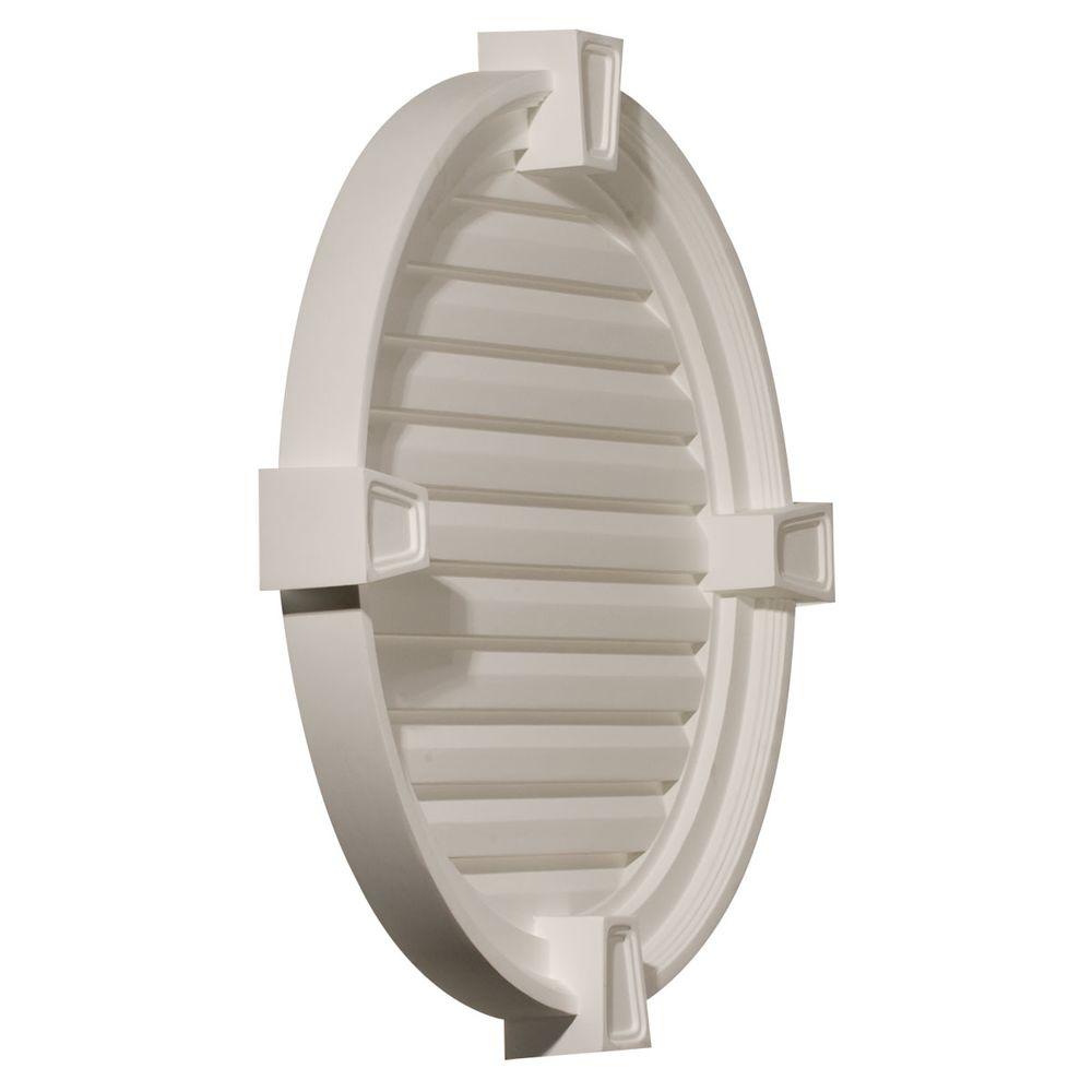 24 in. x 24 in. Round Primed Polyurethane Paintable Gable Louver Vent - Super Arbor