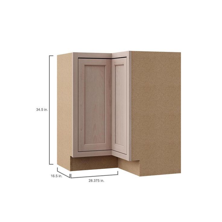 Hampton Assembled 28.5x34.5x16.5 in. Lazy Susan Corner Base Kitchen Cabinet in Unfinished Beech