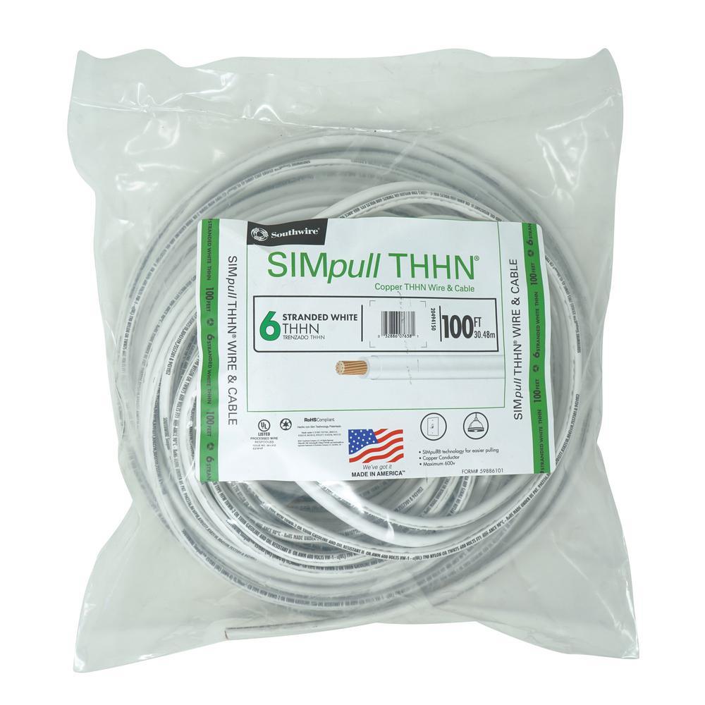 500 ft. 6 Black Stranded CU SIMpull THHN Wire - Super Arbor