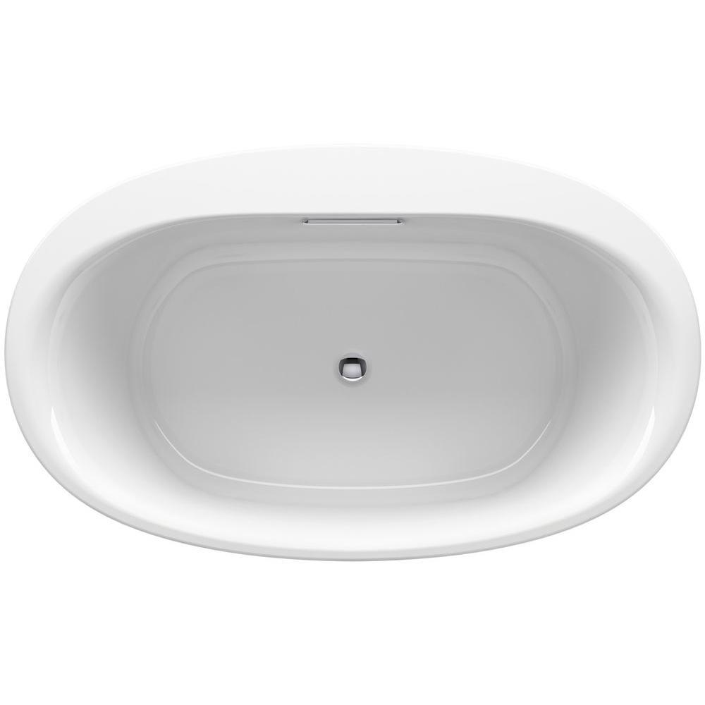 Underscore 5 ft. Center Drain Soaking Tub in White - Super Arbor