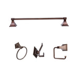 Leonard Collection 4-Piece Bathroom Hardware Kit in Satin Nickel - Super Arbor