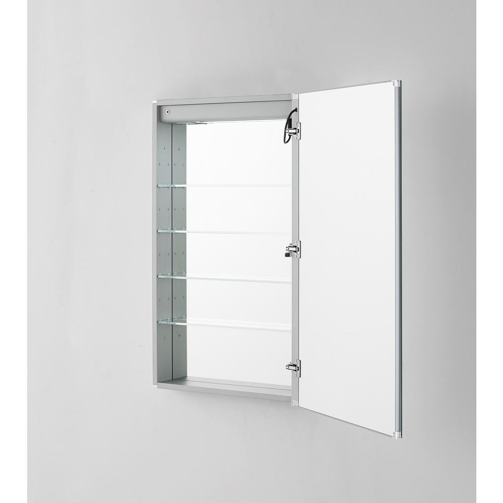 Signature Royale 24 in W x 30 in. H Recessed or Surface Mount Medicine Cabinet with Single Door,LED Lighting,Right Hinge - Super Arbor