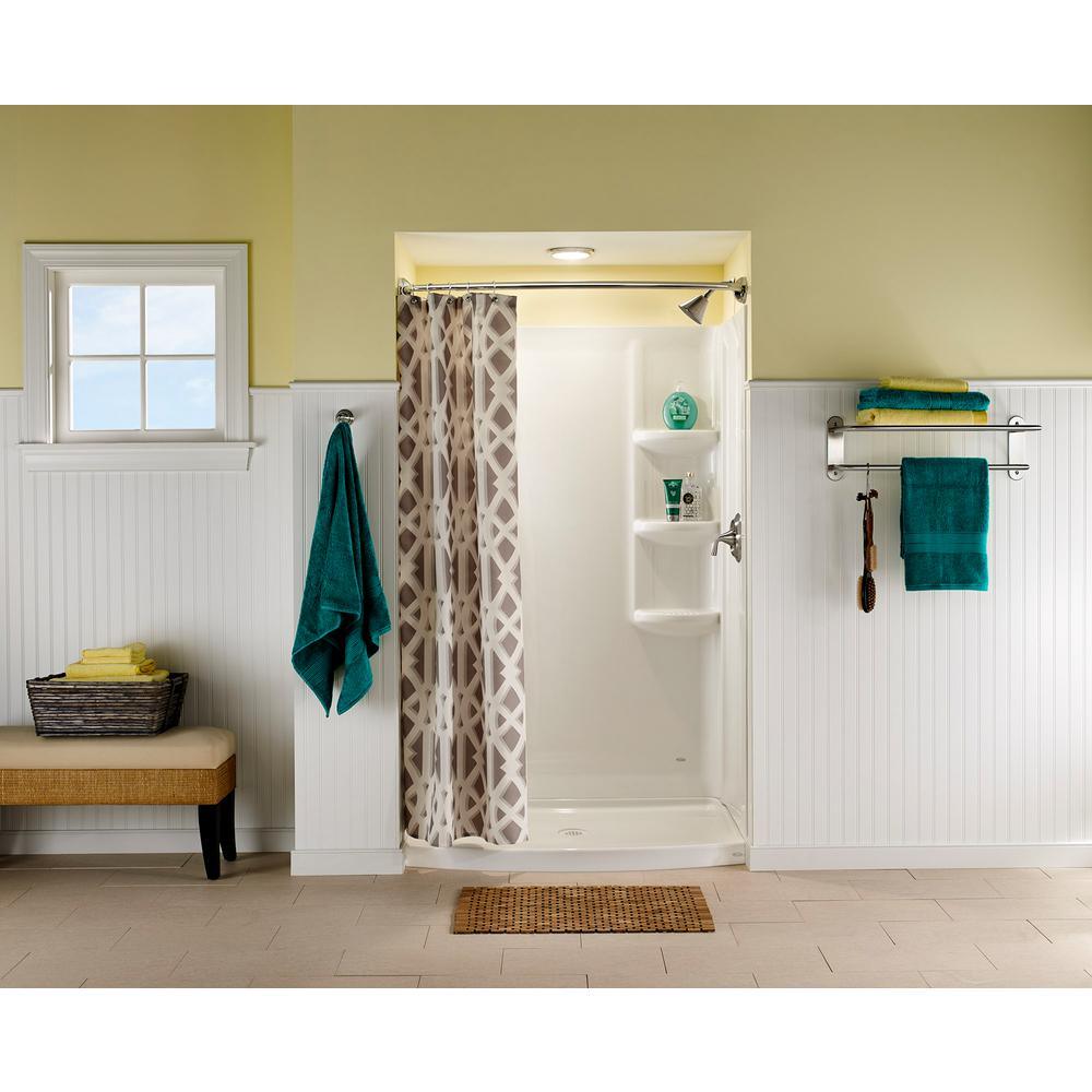 Ovation Curve 30 in. x 48 in. Single Threshold Shower Base in Arctic White - Super Arbor