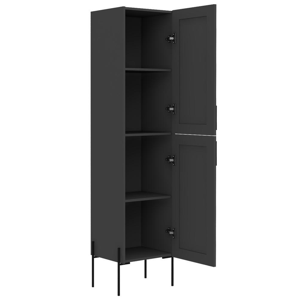 Svedin 18 in. W x 13 in. D x 71 in. H Free Standing Tall Bathroom Linen Cabinet in Matte Gray - Super Arbor
