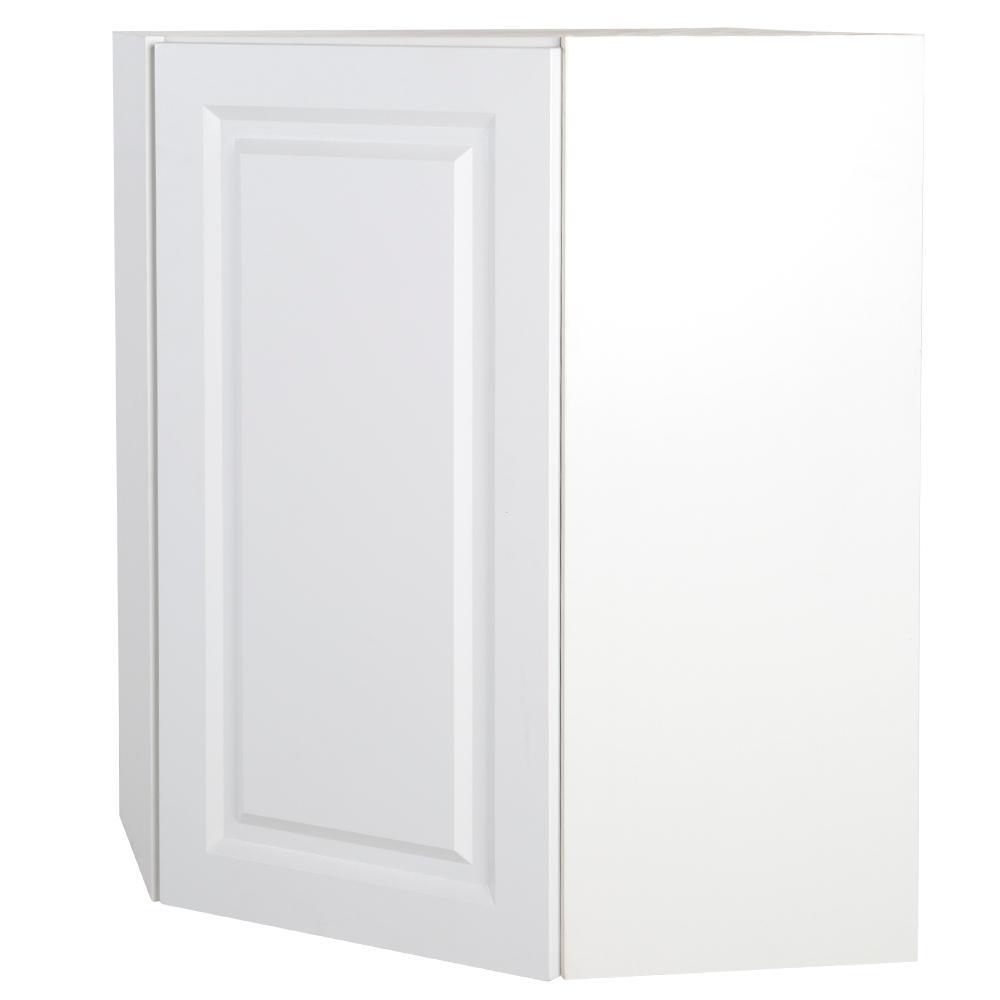 Benton Assembled 23.6x30x23.6 in. Corner Wall Cabinet in White - Super Arbor