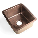 Monarch Dual Mount Pure Copper Hand Hammered 17 in. Highball Single Bowl Bar Prep/Kitchen Sink