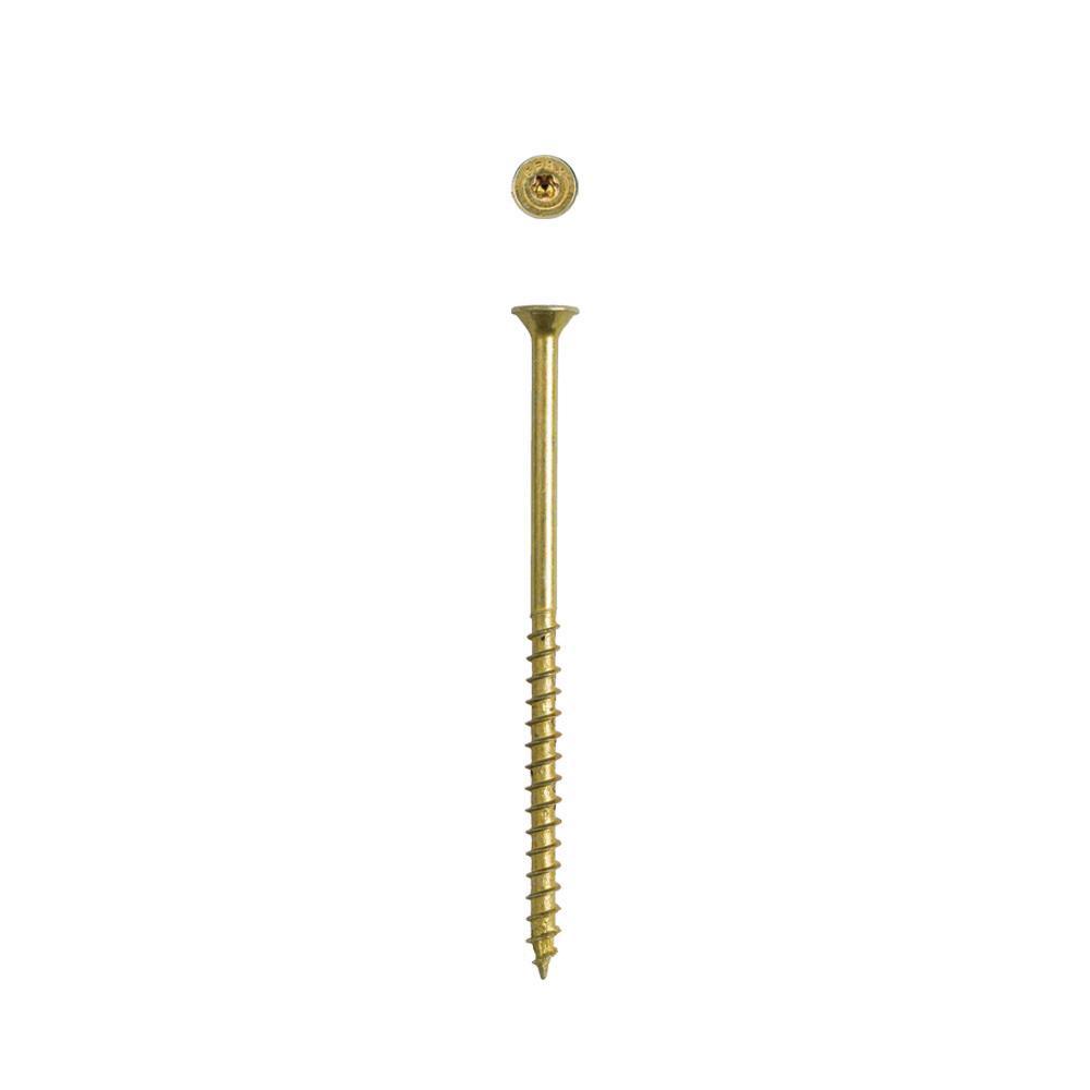 #9 x 3-1/4 in. T-Star Plus Drive Flat-Head Partial Thread Yellow Zinc Coated Multi-Material Screw (89-Box)
