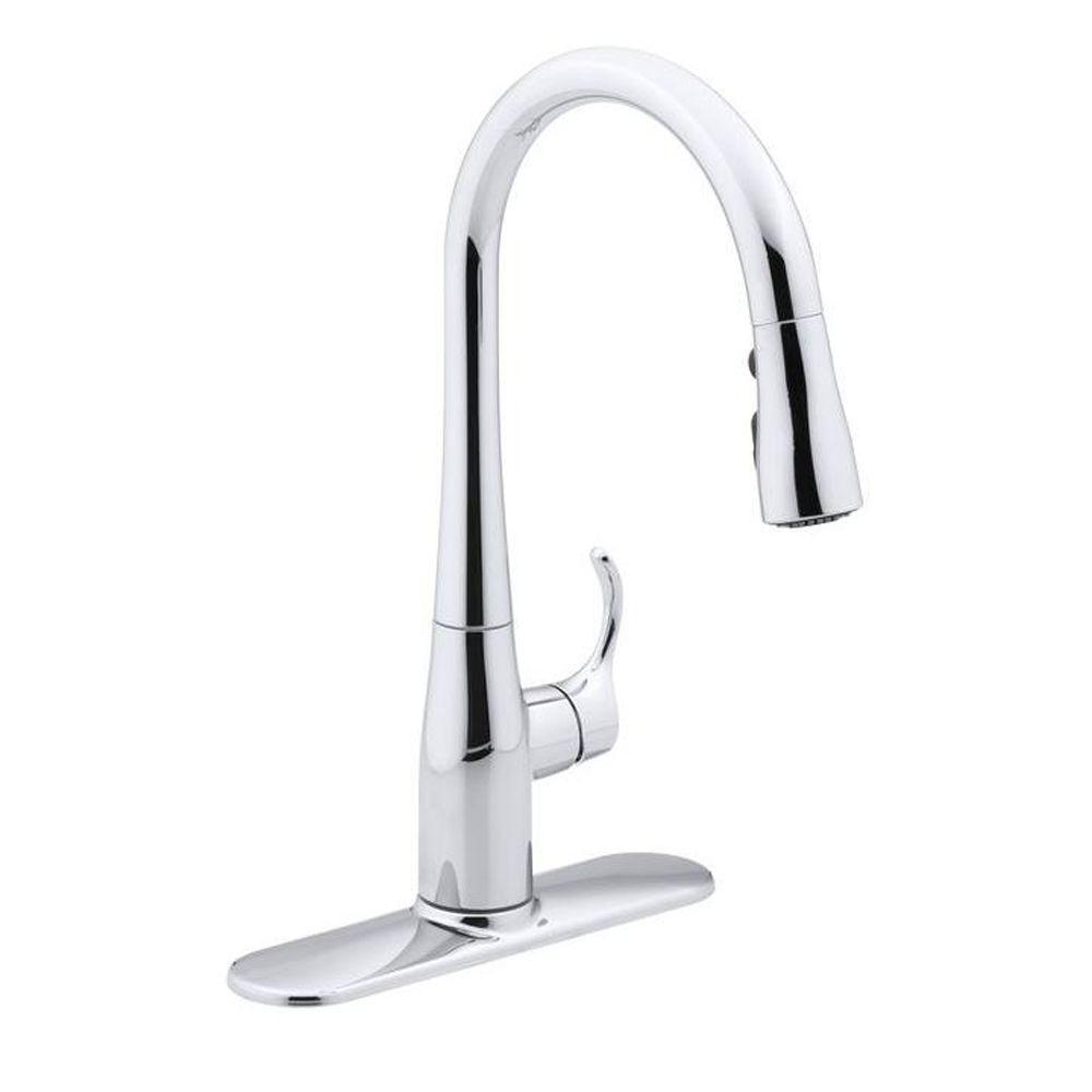 Simplice Single-Handle Pull-Down Sprayer Kitchen Faucet in Vibrant Stainless with DockNetik and Sweep Spray - Super Arbor