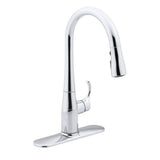 Simplice Single-Handle Pull-Down Sprayer Kitchen Faucet in Vibrant Stainless with DockNetik and Sweep Spray - Super Arbor