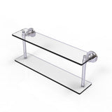 Washing Square Collection 22 in. 2-Tiered Glass Shelf in Matte Black - Super Arbor