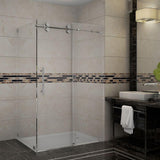 Langham 44 in. - 48 in. x 33.8125 in. x 75 in. Frameless Corner Sliding Shower Door in Matte Black - Super Arbor